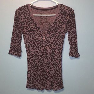 Animal print half-sleeved shirt
